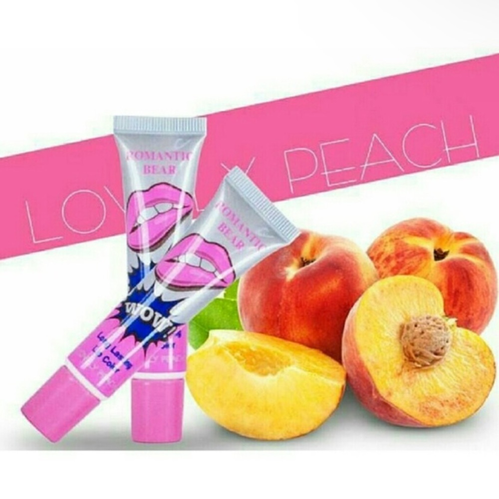 💎 Korean WOW Romantic Bear Lovely Peach Peel Off Tattoo Lip Stain Lip Gloss